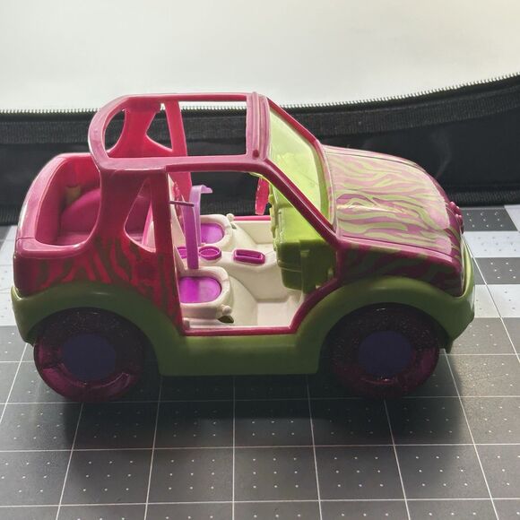 Polly Pocket Goes on a Picnic Pink & Green Zebra Print Toy Vehicle Origin 2001 - Picture 12 of 12
